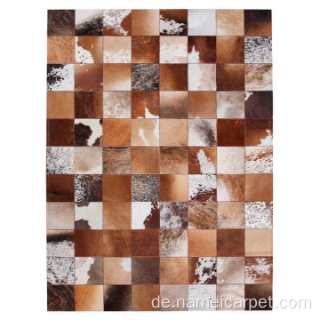 Luxury Cowhide Leder Patchwork Teppich